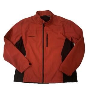 Free Tech Softshell Jacket Mens XL Red Black Full Zip Lightweight Outdoor